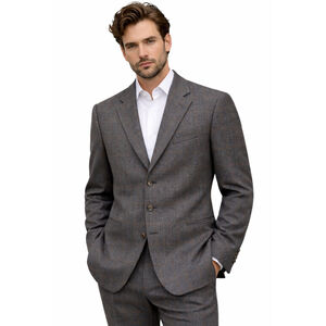 Lauren Ralph Lauren 100% Lambswool Herringbone Blazer 42S Brown Gray Check